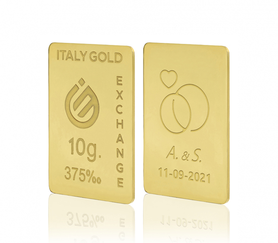 Lingou  de Aur cadou pentru Căsătorie 9K de 10 g.  IGE GOLD